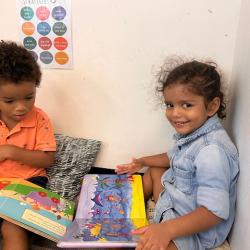 Reading corner buddies.