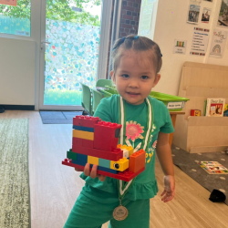 Tahila is proud of her creation!