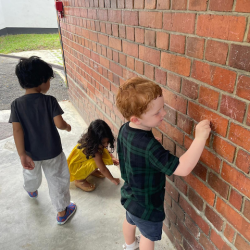 Displaying our artistic flair for chalk art.