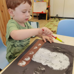 Inspired by the book 'Owl Babies', the children created their own owlets.