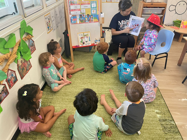 The children enjoyed listening to their friends at Show & Tell.