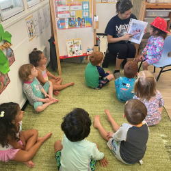 The children enjoyed listening to their friends at Show & Tell.