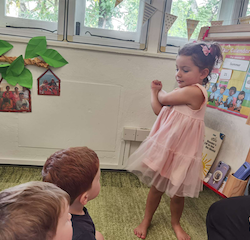 'Guess the Letter from my Actions', the children did well at this Jolly Phonics game.