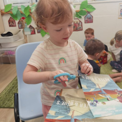 Practising our cutting skills.