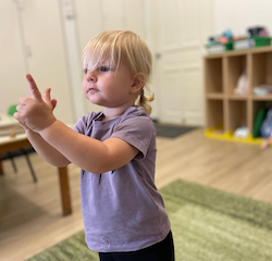 Eleanor dancing to Lao Shi’s music and movement songs!