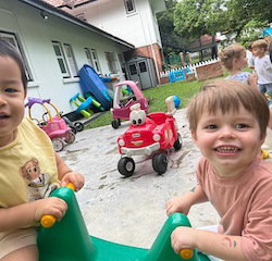 Johnny and Wesley enjoying outdoor play!