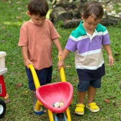 Romy and Rowan going on a Dino egg hunt!