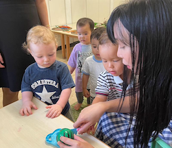 Rowan learning about watermelons in Mandarin class -)