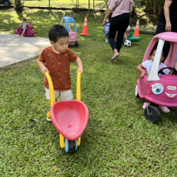 Wesley going on a nature hunt.