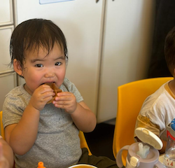 Cara having 2nd serve of waffles!