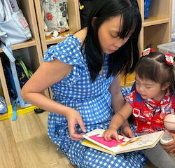 Celine loves reading books with flaps! 