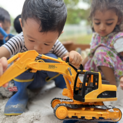 Daniel working on his excavator!