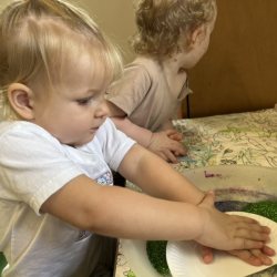 Dipping our craft in glitter!