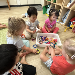 Eleanor, Cara, Celene and Olivia fun magnets play time -)