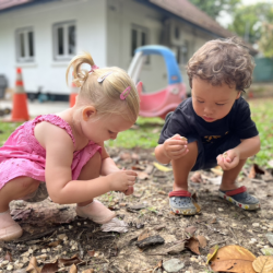 Eleanor and Rowan going on pebble hunt!