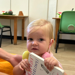 Eleanor wanting to hang Easter eggs on her ears!