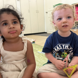Kai and Arthur making angry faces while learning about emotions