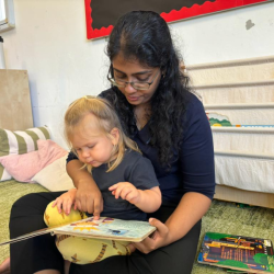 Olivia reading with Ms  Maryanne 