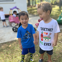 Rowan and Mateo being great playmates outdoors today!