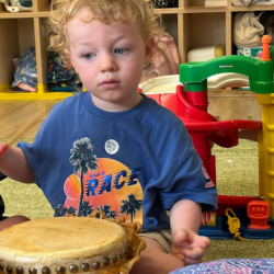 Arthur loved playing the drums!