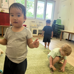 Cara having fun with some shakers!