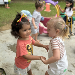 Eleanor dancing with Lucienne from the Butterflies class!