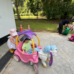 Having fun in the garden.