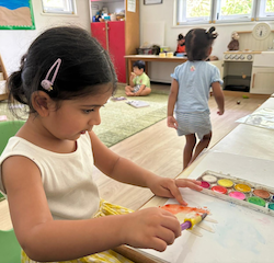 Kai engaging in a Father’s Day craft!