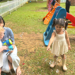 Kai loves bubble popping!