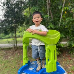 Wesley having fun outdoors!