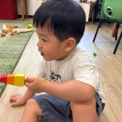 Wesley having fun with pretend play!